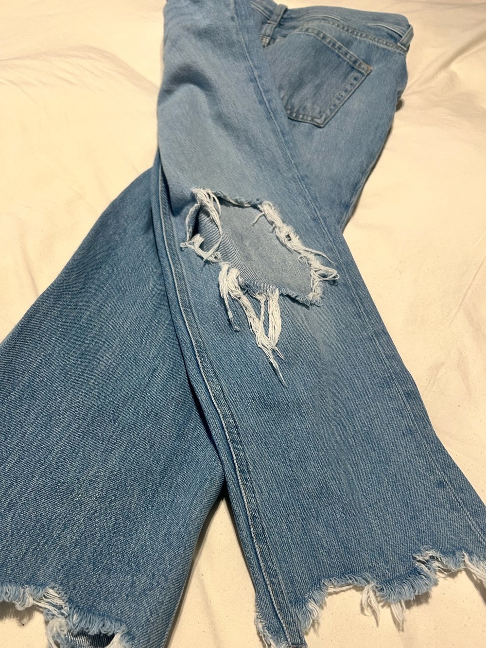 We The Free Light Blue Distressed Wide-Leg Jeans - Picture 4 of 5